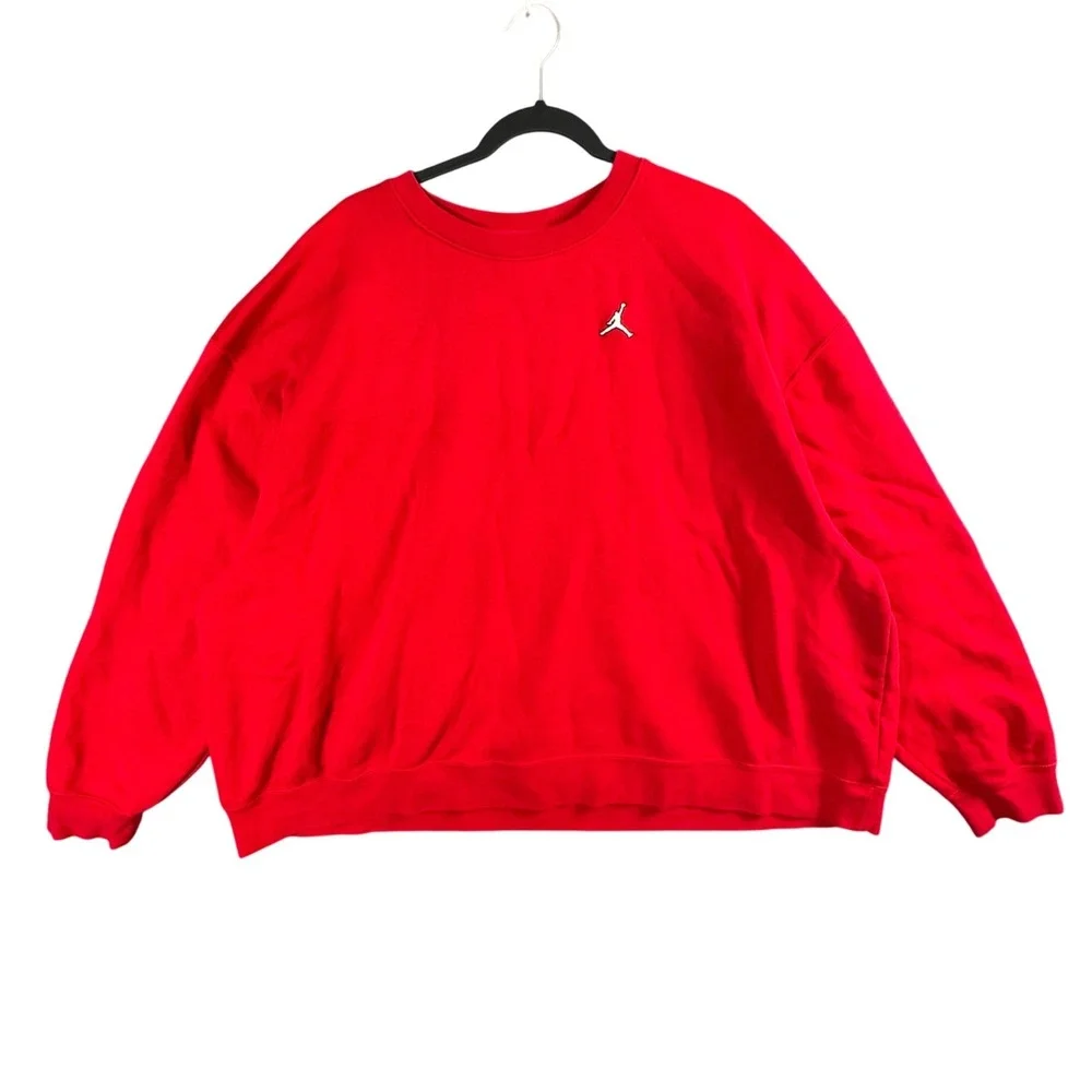 Jordan‎ Jumpman Mens 2XL Red Graphic Crewneck Sweatshirt Loose Fit